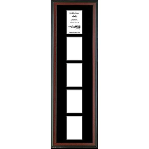 5 Opening Vertical Mahogany Frame With Black Mat To Hold 4x6