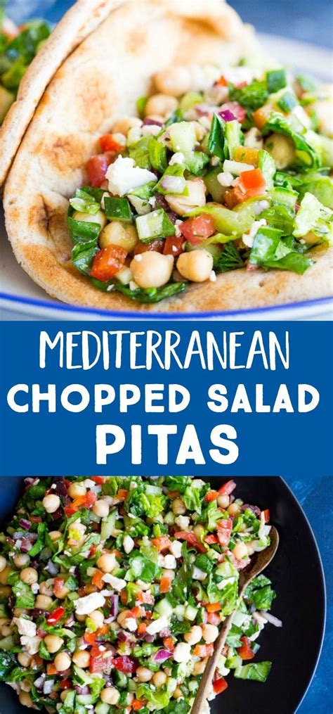 Mediterranean Chopped Salad Pitas | Tasty vegetarian ...