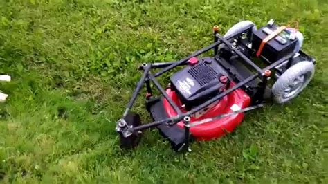 Diy Home Made Rc Remote Control Lawn Mower First Run Youtube