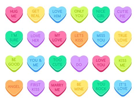 Premium Vector Sweetheart Candy Sweet Heart Candies Sweets Valentines And Conversation Love