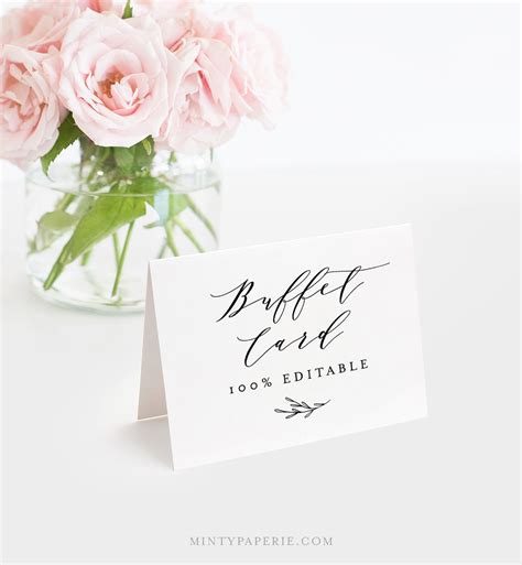 Food Tent Buffet Card Template Insntant Download Wedding Food Label Diy