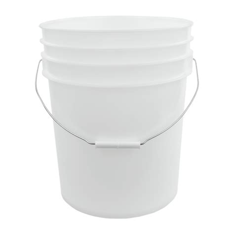 5 Gallon Natural Hdpe Premium Round Bucket With Wire Bail Handle