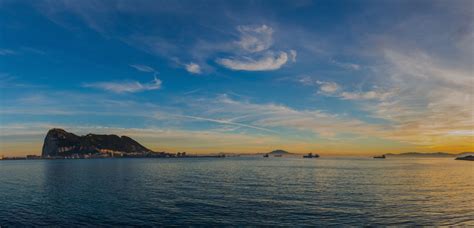 Panoramic Of Gibraltar At Sunset Global Agency Company