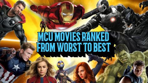 Every Mcu Movie Ranked From Worst To Best Youtube