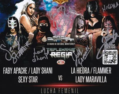 Lady Flammer Shani Faby Apache Sexy Star Signed Auto 8x10 Photo Lucha