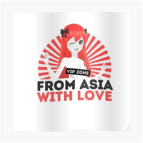 From Asia With Love Cute And Naughty Asian Anime Girl Poster For Sale By Urosek Redbubble