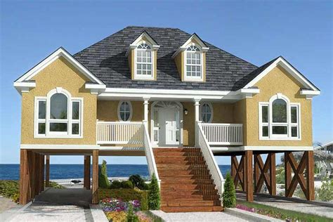 The foundations for these home designs typically utilize pilings, piers, stilts or cmu block walls to raise the home off grade. Plan 60053RC: Low Country or Beach Home Plan | Country ...