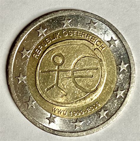 2 Euro Münze Mit Strichmännchen Wwu 1999 2009 Seltene Gedenkmünze Ebay