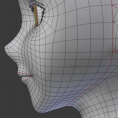 3d Anime Head Face Topology Side View Anime 3d Pinterest