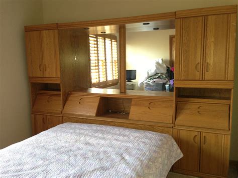 Compare all the common bed sizes. Wall Storage Unit Queen Platform Bed With Mirrors, Outlets ...