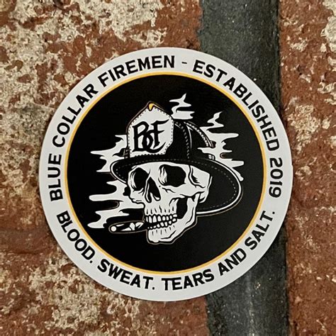 Firefighter Skull Sticker Etsy