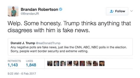Trump Calls Negative Polls Fake News On Twitter