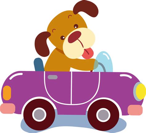 Cartoon Purple Clip Art Dog Driving A Car Cartoon Png Download