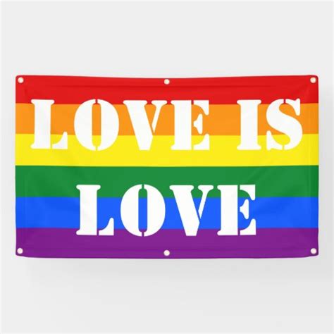 Rainbow Flag Gay Pride Lgbt Love Is Love Banner Zazzle