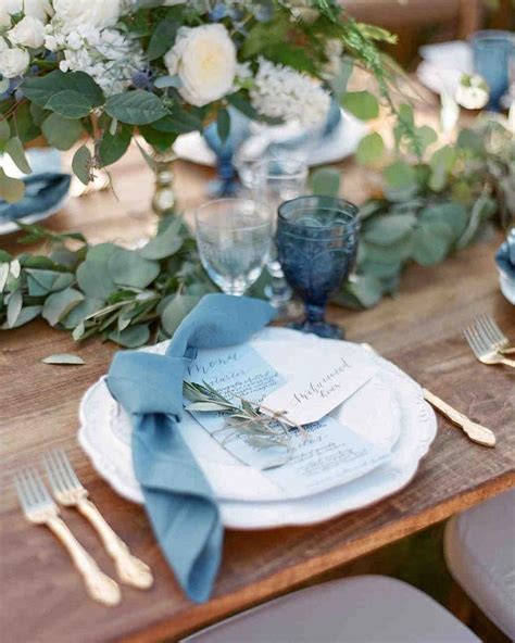 Dusty Blue Wedding Table Place Setting The Prettiest Place Settings