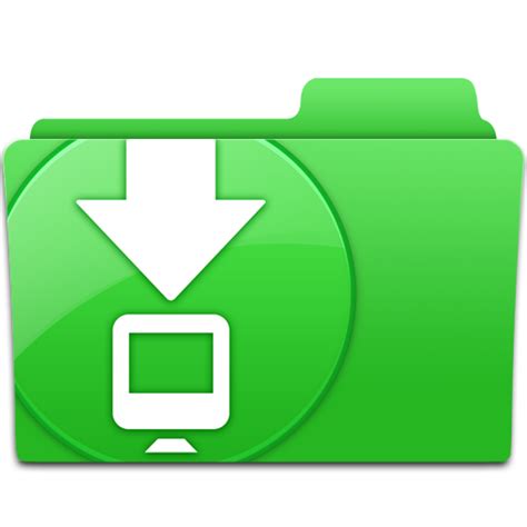Ios 7 style flat icons. Green Download Folder With Computer Screen Icon, PNG ...