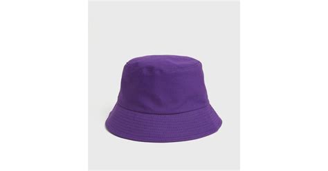 Dark Purple Reversible Bucket Hat New Look