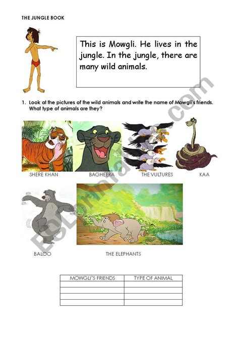 disneys magic english wild animals 3 jungle book esl