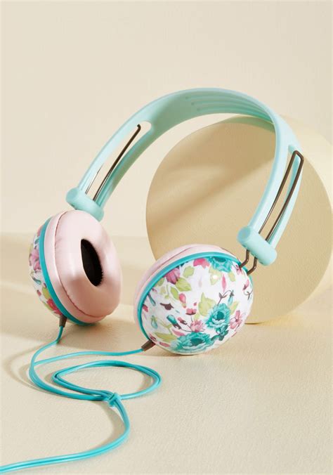 Swoons And Tunes Headphones In Teal Roses Modcloth Sports Headphones