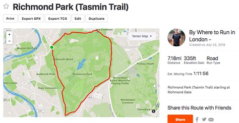 Richmond Park Tasmin Trail Where To Run In London