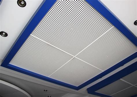 Perforated Metal Suspended Ceiling Tiles With Sound Insulation On Steel