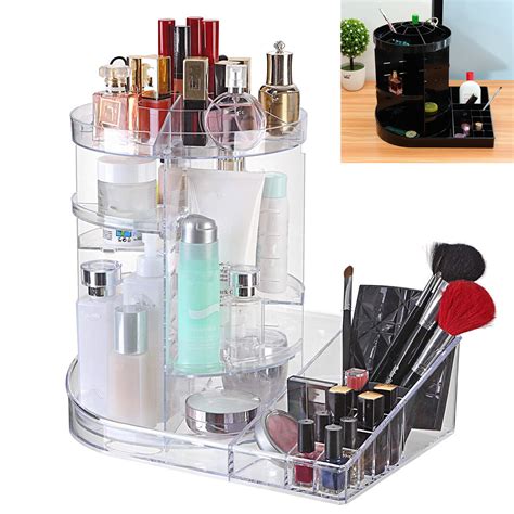 360 Rotating Acrylic Makeup Organizer Cosmetic Storage Multifunction