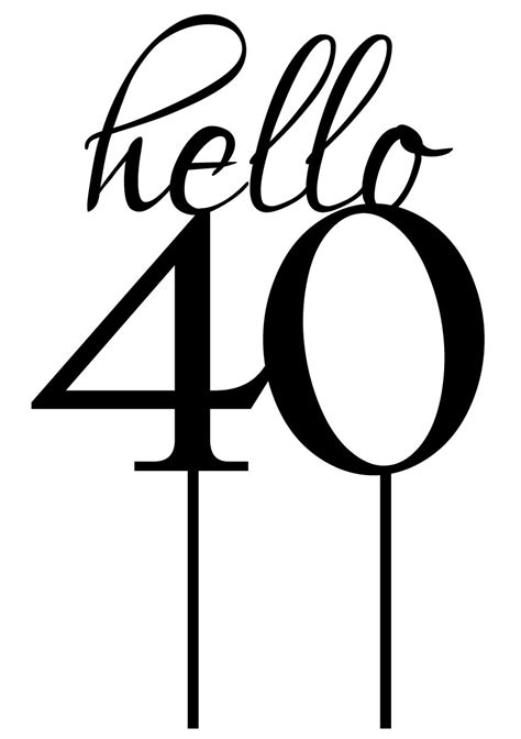 Hello 40 Cake Topper Crystal Candy