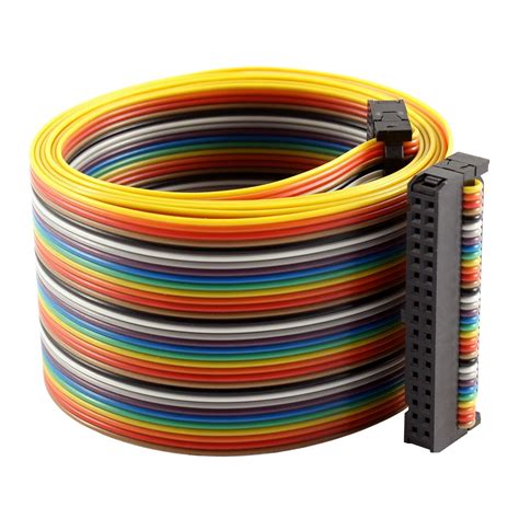 254mm Pitch 34 Pin 34 Way Ff Connector Idc Flat Rainbow Ribbon Cable