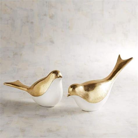 Pier 1 Imports Gold And White Birds Set White Bird Sculptures Modern