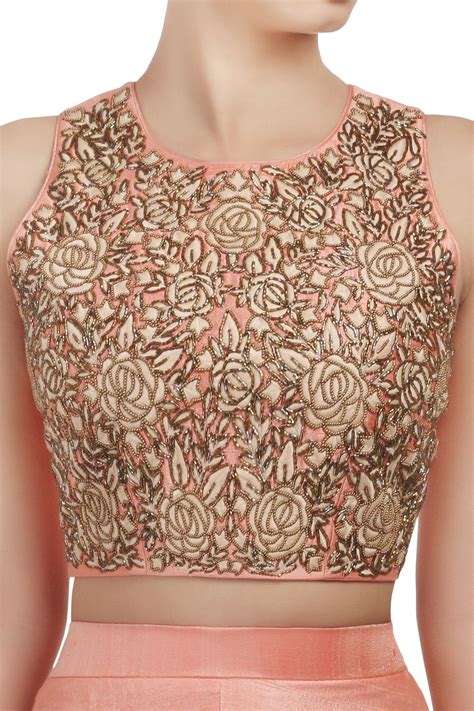 Needlepoint Sarees Crop Tops Blouse Lace Dresses Women Fashion