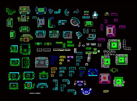Free cad blocks furniture in dwg format. Sofas blocks in AutoCAD | CAD download (1.25 MB) | Bibliocad
