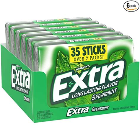 Extra Spearmint Sugar Free Chewing Gum Bulk Pack 35 Count 6 Pack