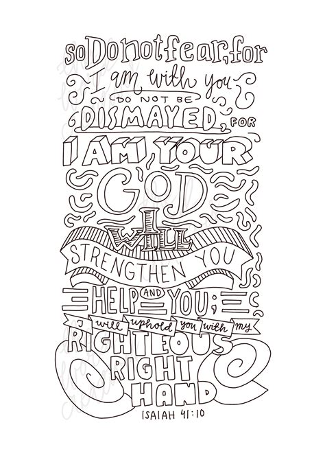 Bible Verse Coloring Pages Isaiah Christian Coloring Page Etsy
