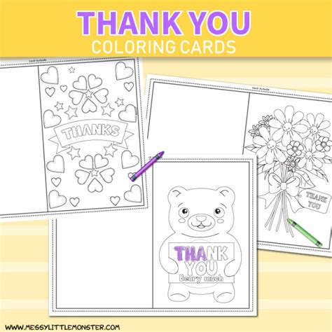 Printable coloring pages to thank your local hero! Printable Colouring Thank You Cards for Kids - Messy ...