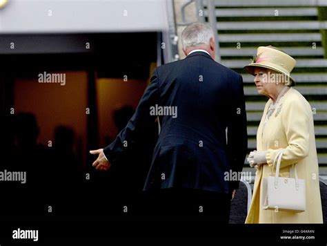 gaa president christy cooney and queen elizabeth ii at croke park dublin during the second day