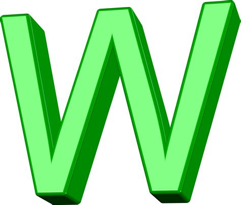 3d Green Letter W Free Stock Photo Public Domain Pictures