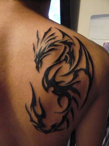 Glaryyears 18 sheets dragon black temporary tattoos for men teens, animal scorpions wolf owl dark tribal tiger cross, on arm shoulder hand leg back body art 4.7''x7.5'' 18 count (pack of 1) 4.3 out of 5 stars 90 Cool Amazing Tribal Dragon Back Tattoos | Que la historia ...