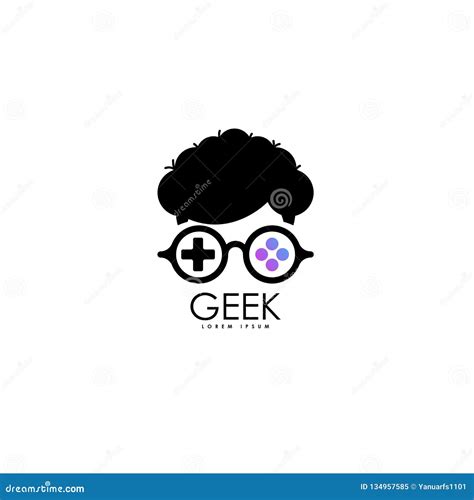 Geek Logo Vector Template Geek Logo Character Stock Illustration