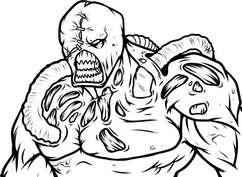 Nemesis Resident Evil Coloring Page Free Printable Coloring Pages For