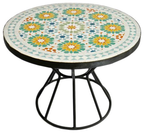 Outdoor Round Mosaic Table 24 Contemporary Outdoor Side Tables