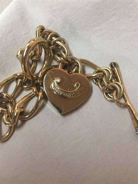 Juicy Couture Gold Tone Heart Charm Bracelet Etsy Heart Charm