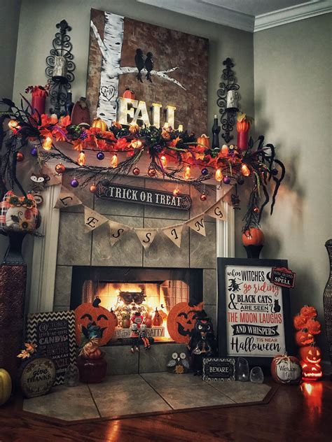 20 Decorate Fireplace For Halloween