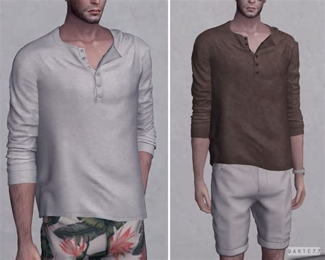 Long Sleeve T Shirt Darte77 Custom Content For Ts4 Sims 4 Male