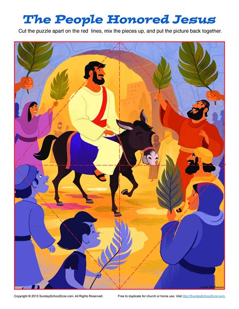 Jesus Triumphal Entry Into Jerusalem Puzzle Bible Activities For Children