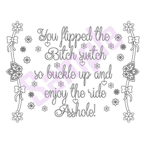 Over 75 inspirational quotes colouring pages. Sweary Coloring Page Buckle Up Swearing Coloring Pages