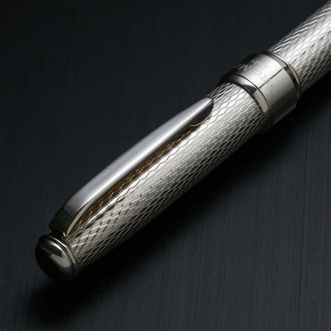 Solid 925 Silver Fountain Pen Classic Barley Engraving Fine Point