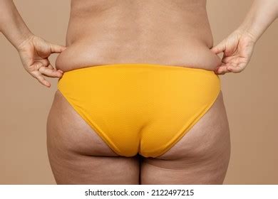 Cropped Image Overweight Fat Naked Woman Stock Photo 2122497215