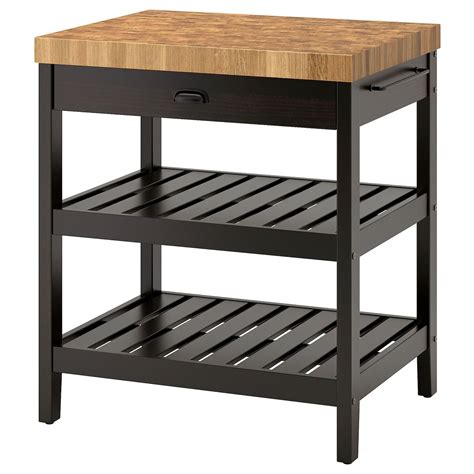 Gives you extra storage, utility and work space. VADHOLMA Kitchen island - black, oak 31 1/8x24 5/8x35 3/8 ...
