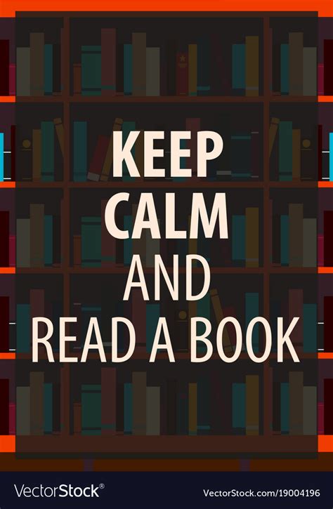 Book Poster Keep Calm And Read A Royalty Free Vector Image