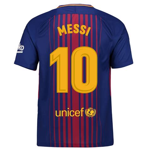 Nike Fc Barcelona Messi 10 17 18 Home Soccer Jersey Deep Royal